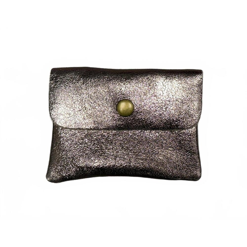 NEW TWO AMICIS women's metallic coin holder in bronze